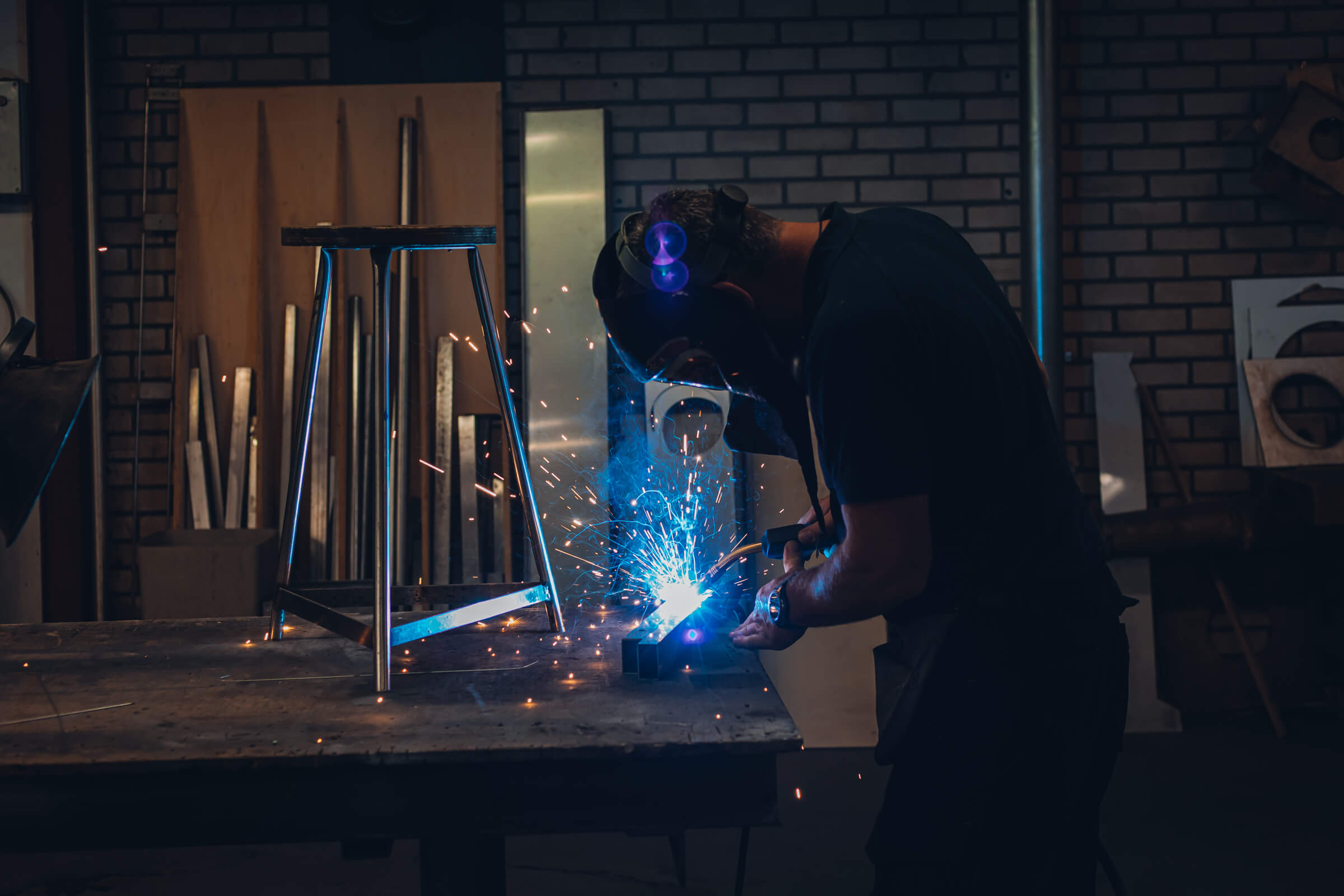 Lasser van Emondt aan het werk