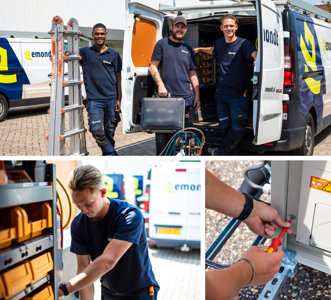 Service- en onderhoudsmonteur aan het werk